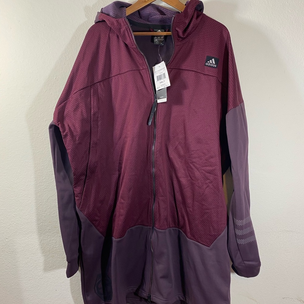 Adidas Hoodie 3XLT New Jacket Big and Tall